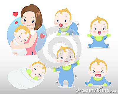 Mother and Baby Illustration Vector Illustration