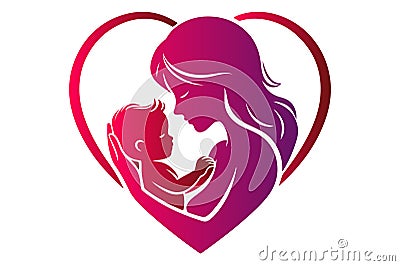 Mother and Baby love Cover Photo Vector Illustration