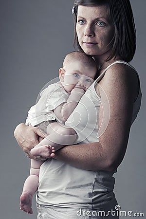 Mother and Baby Portrait Stock Photo