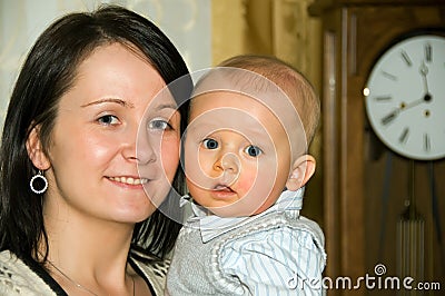 Mother and baby portrait Stock Photo