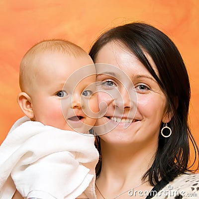 Mother and baby portrait Stock Photo