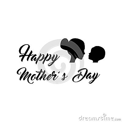 Mother and baby silhouette. Mother s day. Vector illustration. Vector Illustration