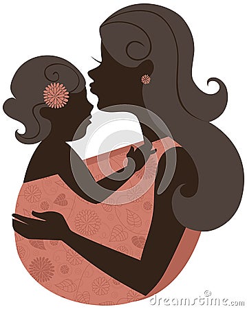 Mother with baby in a sling Vector Illustration