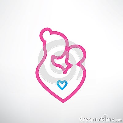 Mother and baby symbol Vector Illustration