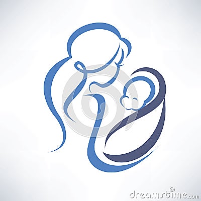 Mother and baby symbol Vector Illustration