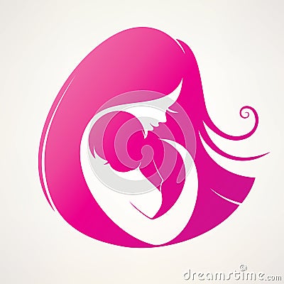 Mother and baby symbol Vector Illustration