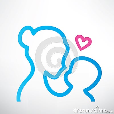 Mother and baby symbol Vector Illustration