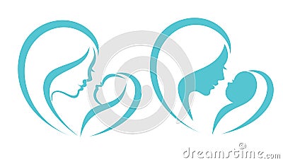 Mother and baby symbol Vector Illustration