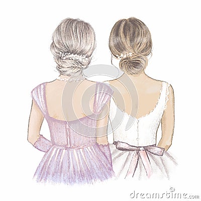 Mother of the bride. Hand drawn illustration Vector Illustration