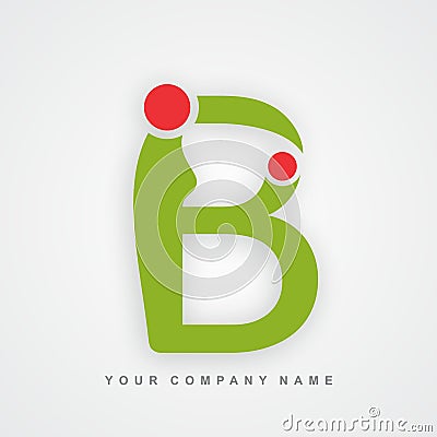 Mother care logo letter b Vector Illustration