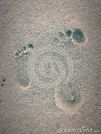 Mother and child footprints on the sand photographed in Ramsgate, South Africa Stock Photo