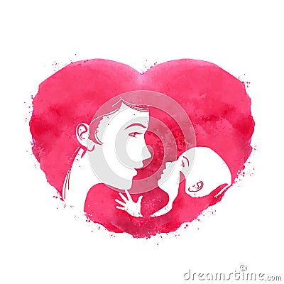 Mother and child. logo, icon, sign, emblem, Vector Illustration