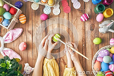 Family preparing for Easter Stock Photo