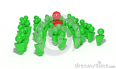 Mother and childrens on white, 3d render Stock Photo