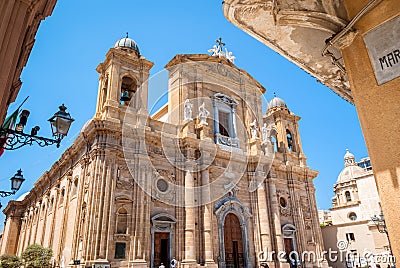 The mother church, cathedral of Marsala, Trapani, Sicily Stock Photo