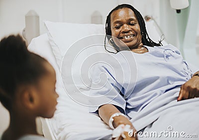 Mother and daughter bonding at the hospital Stock Photo