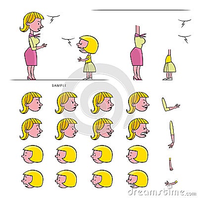 Mother and daughter - conversation. Dialogue, discussion, dispute, chat, talk, speech, question, answer, communication. Vector Illustration