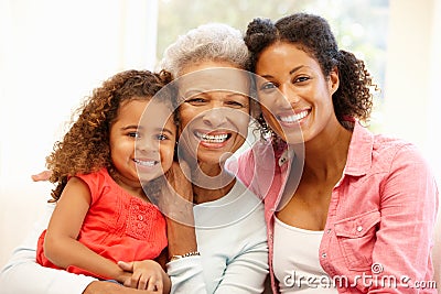Mother,daughter and granddaughter Stock Photo