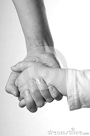 Mother and Daughter Holding Hands Stock Photo