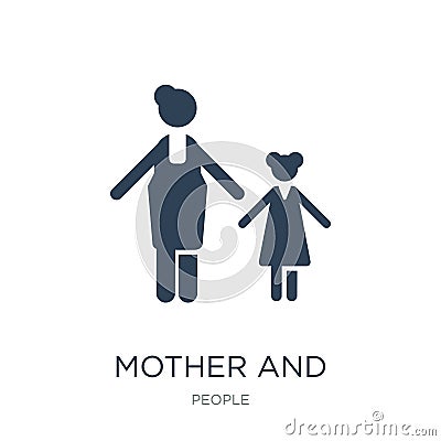 mother and daughter icon in trendy design style. mother and daughter icon isolated on white background. mother and daughter vector Vector Illustration