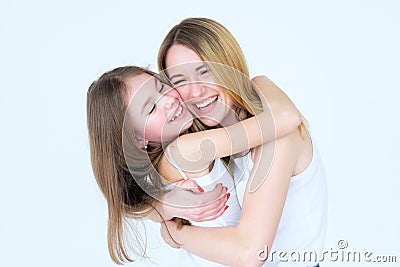 Mother daughter love family hug togetherness Stock Photo