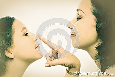 Mother and daughter playful portrait Stock Photo