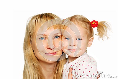 Mother and daughter portrait. Stock Photo