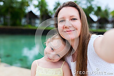 Mother and daughter selfie Stock Photo