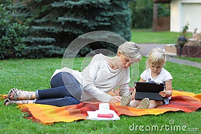 mother and daughter spending time together Stock Photo