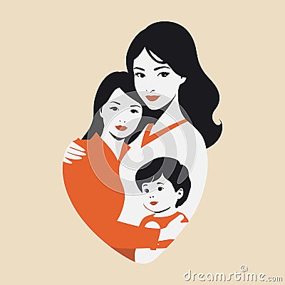 mothers day mother love illustration Vector Illustration