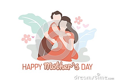 Mother Day Special flat illustration Mother`s day card, background Vector Illustration