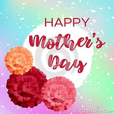 Mother day on white background. Vintage design template with pink mother day for lifestyle design. Spring, summer, care. Beautiful Vector Illustration