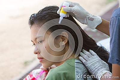 Mother is drugged to kill Louse daughter Stock Photo