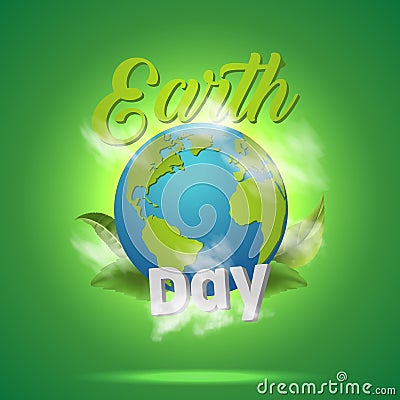 Mother Earth Day sunlight Green background Design free vector Vector Illustration