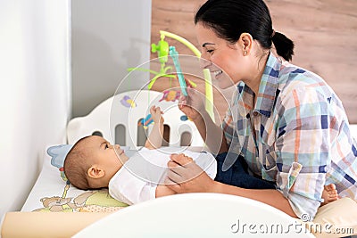 Mother enjoying time with her infant Stock Photo