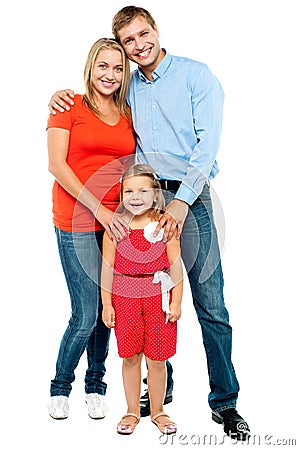 Mother, father and cute daughter Stock Photo