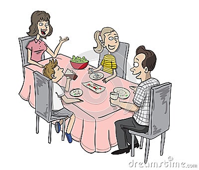 Family having dinner Stock Photo