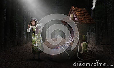 Mother Goose, Fable, Fairy Tale, Children Story Stock Photo