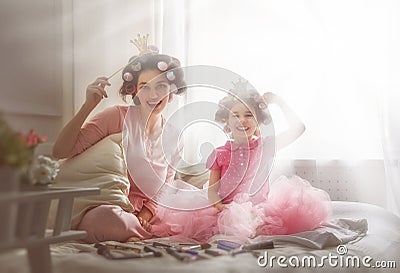 Mother and her child daughter Stock Photo