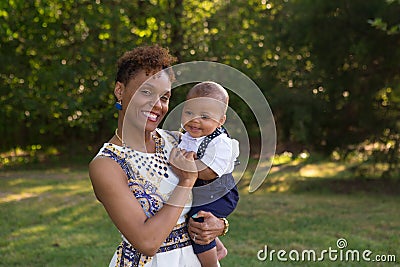 A mother and her 7 month old baby Stock Photo