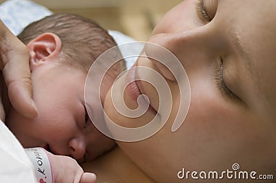 Mother with her newborn baby Stock Photo