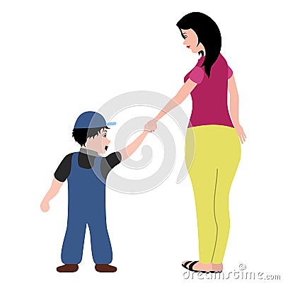 Mother and her son Vector Illustration