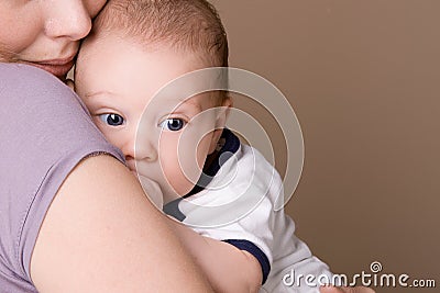 Mother holding baby Stock Photo