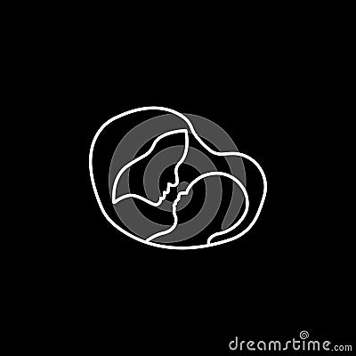 Mother holding a baby silhouette Vector Illustration