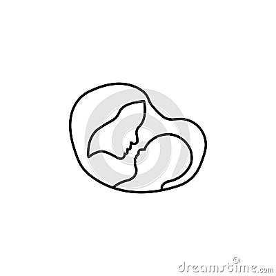 Mother holding a baby silhouette Vector Illustration