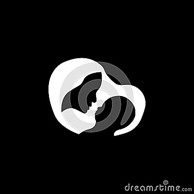 Mother holding a baby silhouette Vector Illustration