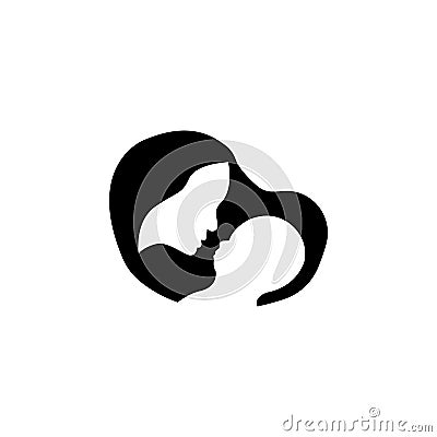 Mother holding a baby silhouette Vector Illustration