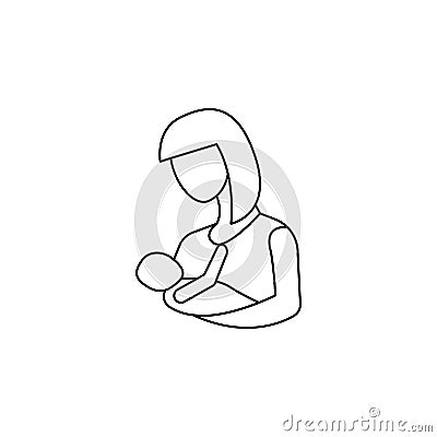 mother holding an infant icon. Element of mother day for mobile concept and web apps. Thin line icon for website design and devel Stock Photo