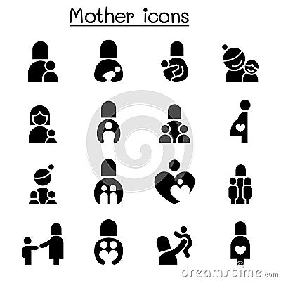 Mother icon set Vector Illustration