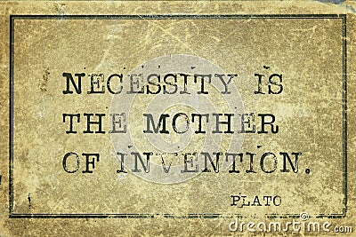 Mother of invention Plato Stock Photo